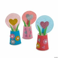 Valentine Cupcake Flower Craft Kit - Makes 12