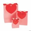 Valentine Die-Cut Heart-Shaped Gift Bags - 6 Pc.