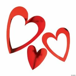Valentine Heart Foil Wall Cutouts - 6 Pc.
