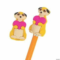 Valentine Meerkat Pencil Toppers