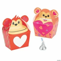 Valentine Monkey Treat Boxes - 12 Pc.