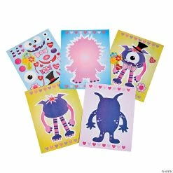 Valentine Monster Sticker Scenes - 12 Pc.