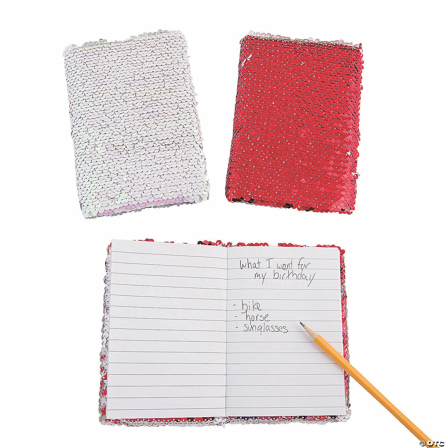 Valentine Reversible Sequin Notebooks - 6 Pc. - Image 2