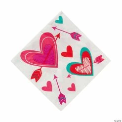 Valentine’s Day Bright Hearts Paper Luncheon Napkins - 16 Pc.