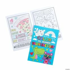 Valentine’s Day Color by Number Activity Books - 24 Pc.