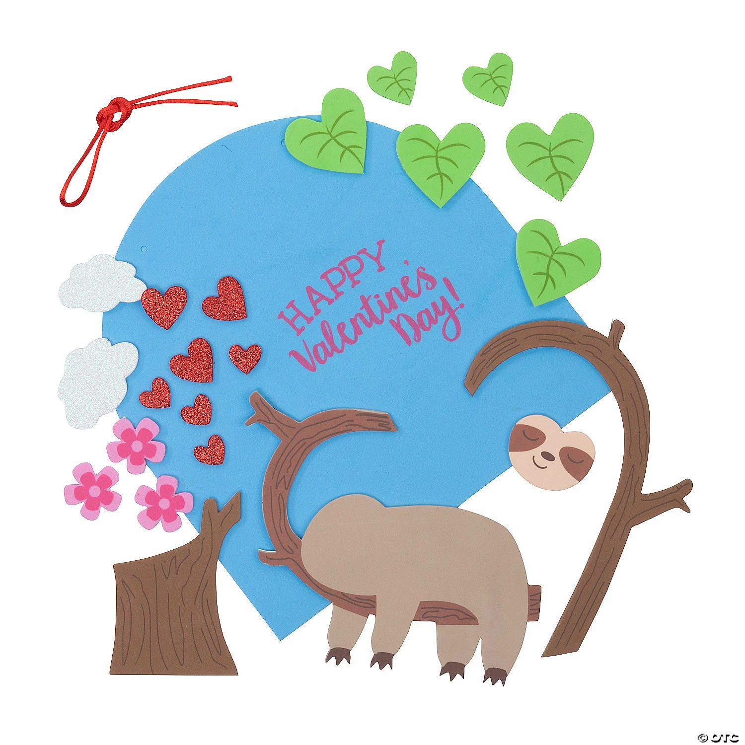 Valentine’s Day Hanging Sloth Sign Craft Kit - Makes 12 - Image 2