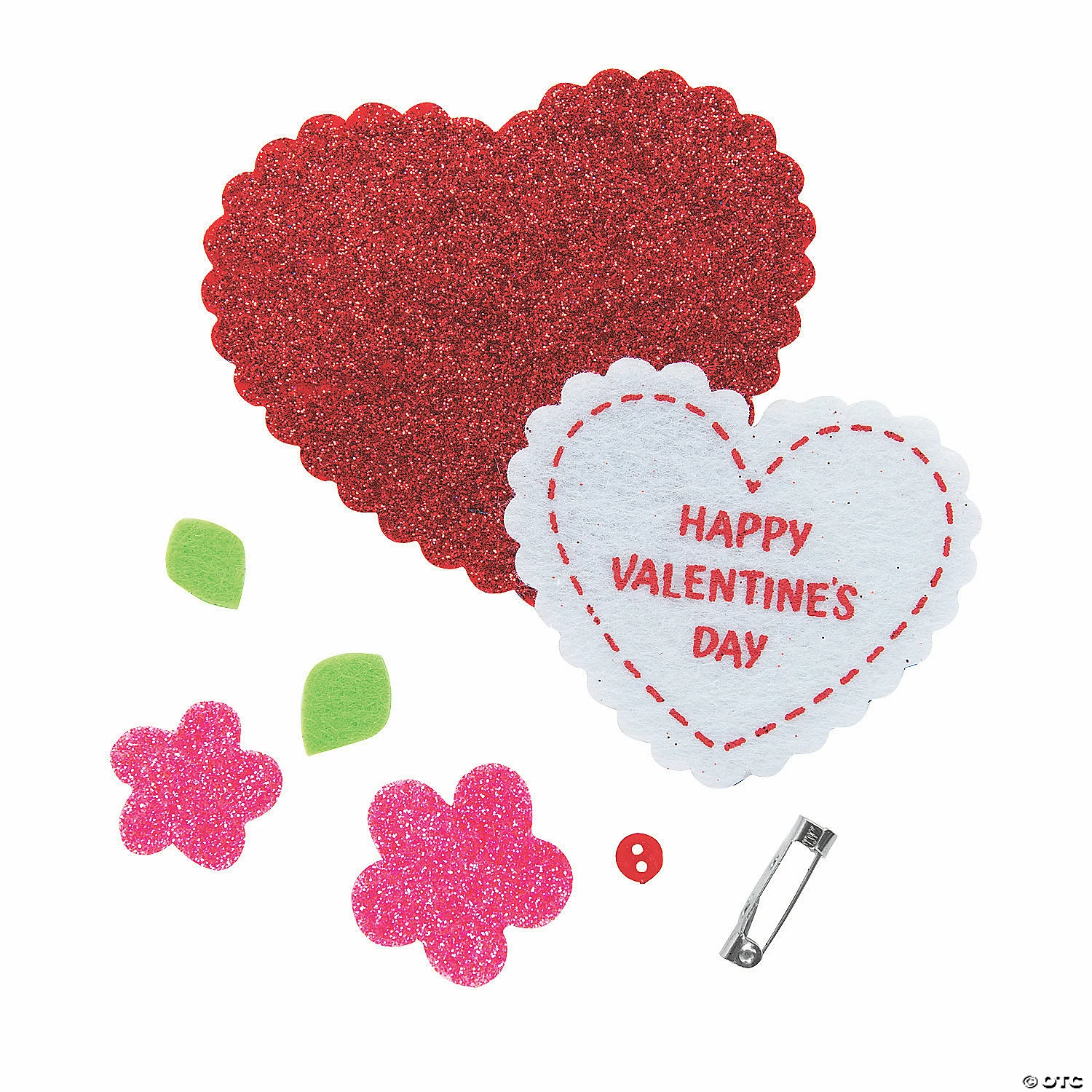 Valentine’s Day Heart Pin Craft Kit - Makes 12 - Image 2