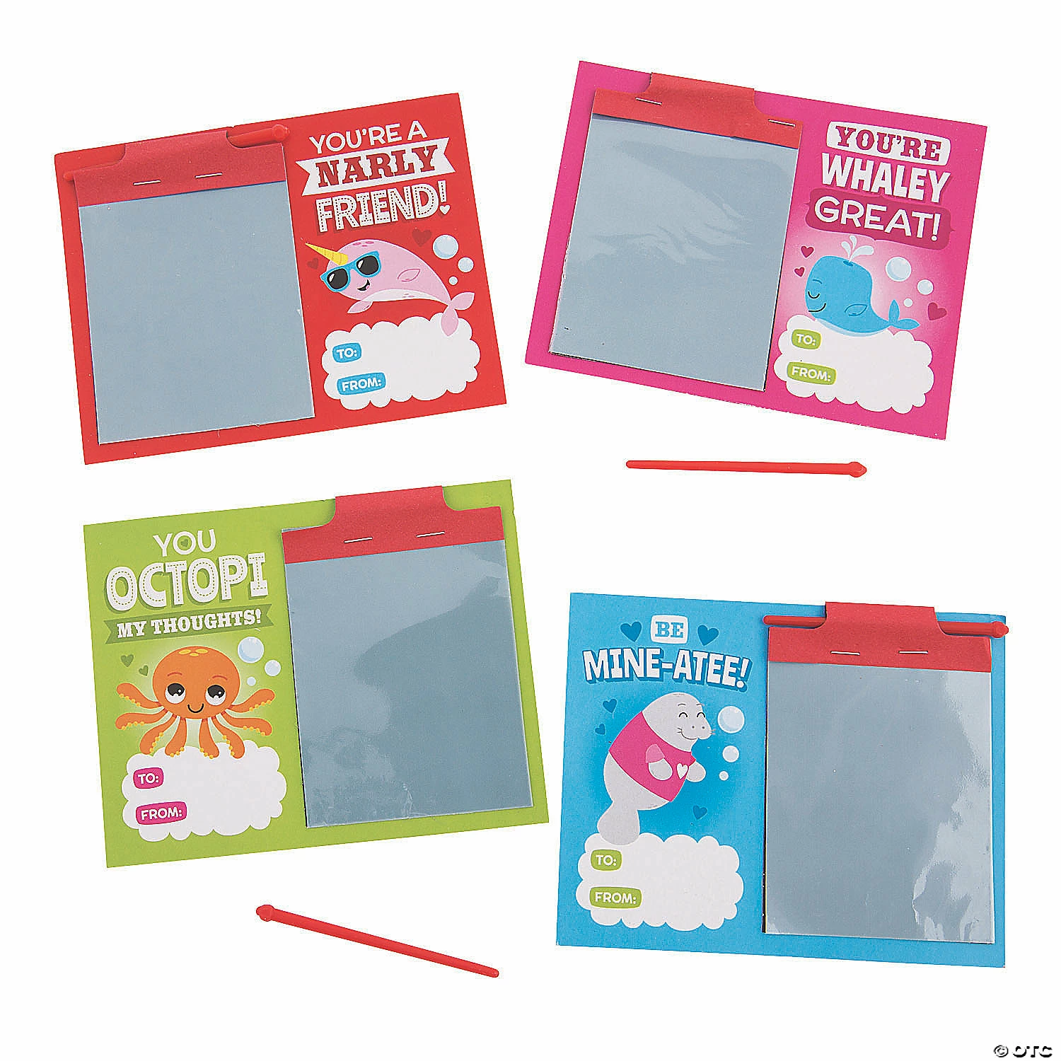 Valentine’s Day Sea Life Creatures Mini Magic Pads - 12 Pc.