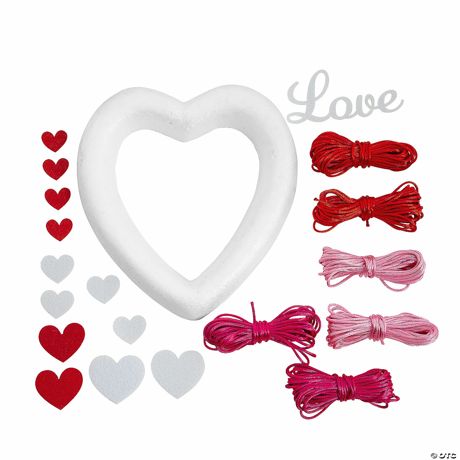 Valentine’s Day Wrapped Heart Wreath Craft Kit - Makes 3 - Image 2