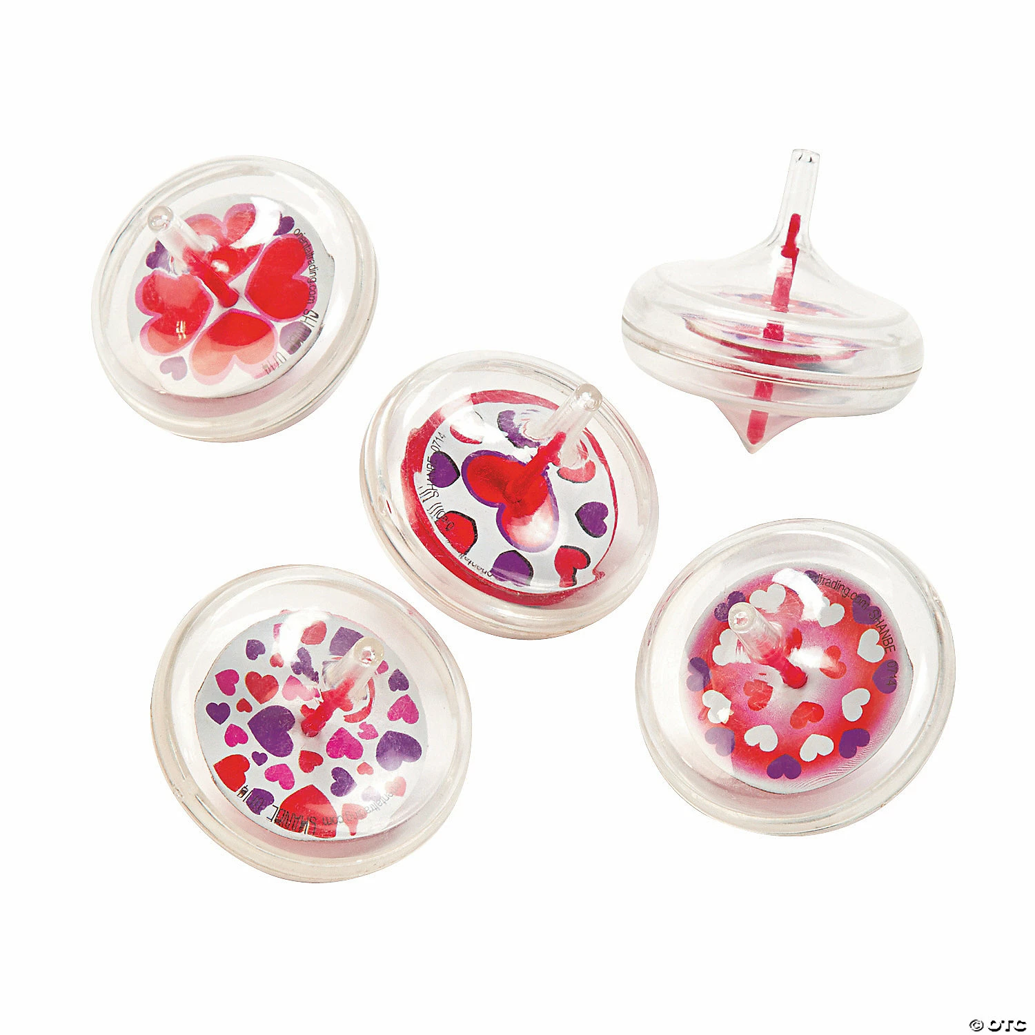 Valentine Spin Tops - 12 Pc.