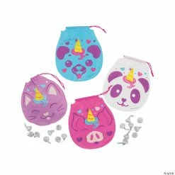 Valentine's Day Anicorn Drawstring Goody Bags - 72 Pc.
