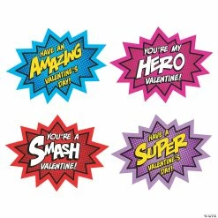 Valentine's Day Superhero Cutouts - 4 Pc.