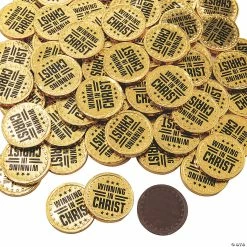 Winning in Christ Gold Chocolate Coins - 76 Pc.