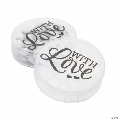 With Love Round Favor Containers - 50 Pc.